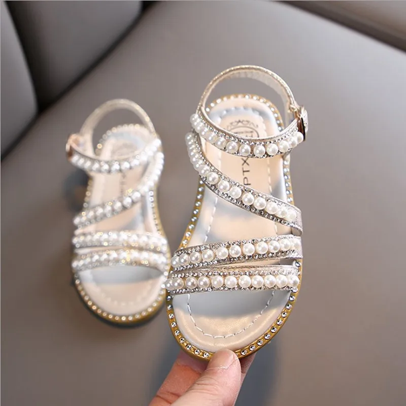 

Girls Sandals 2021 Summer New Fashion Baby Little Girl Princess Shoes Soft Bottom Rhinestone Beach Sandal Sandalias Para Bebe