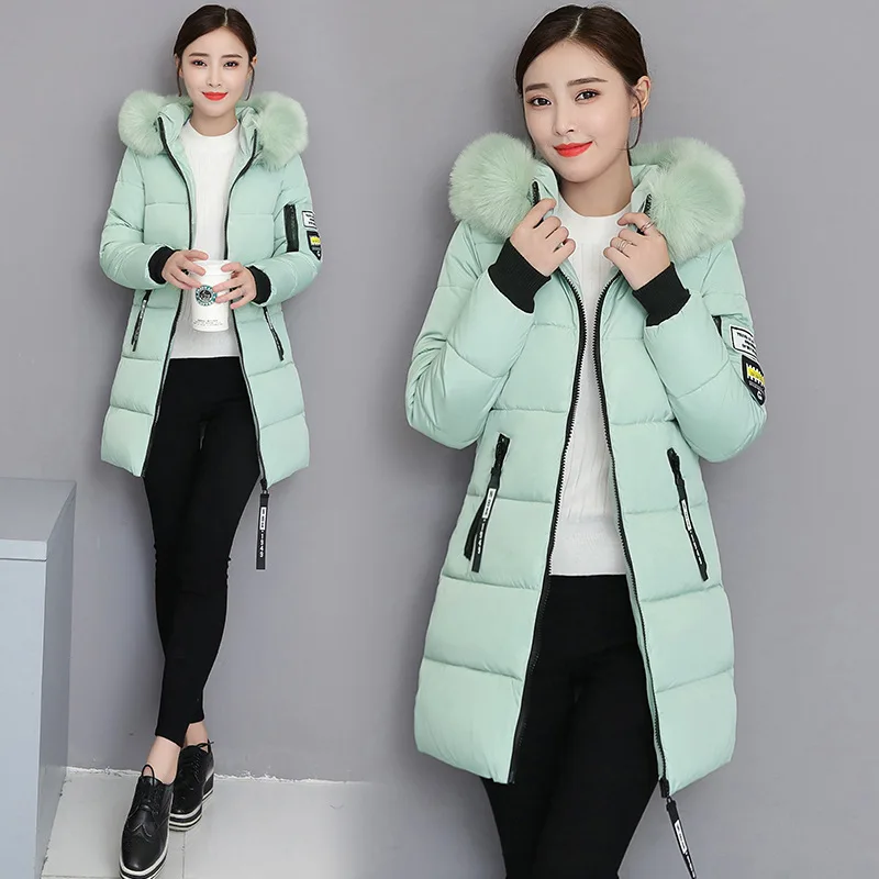 Winter Coat  Clothing for Women  Jacket The New Cotton Long Thicken Korean Version Hooded Big Fur Collar