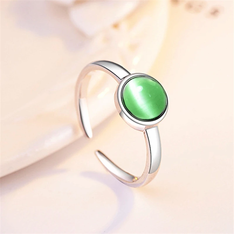 2021 новые корейские модные круглые овальные зеленые опаловые массивные кольца