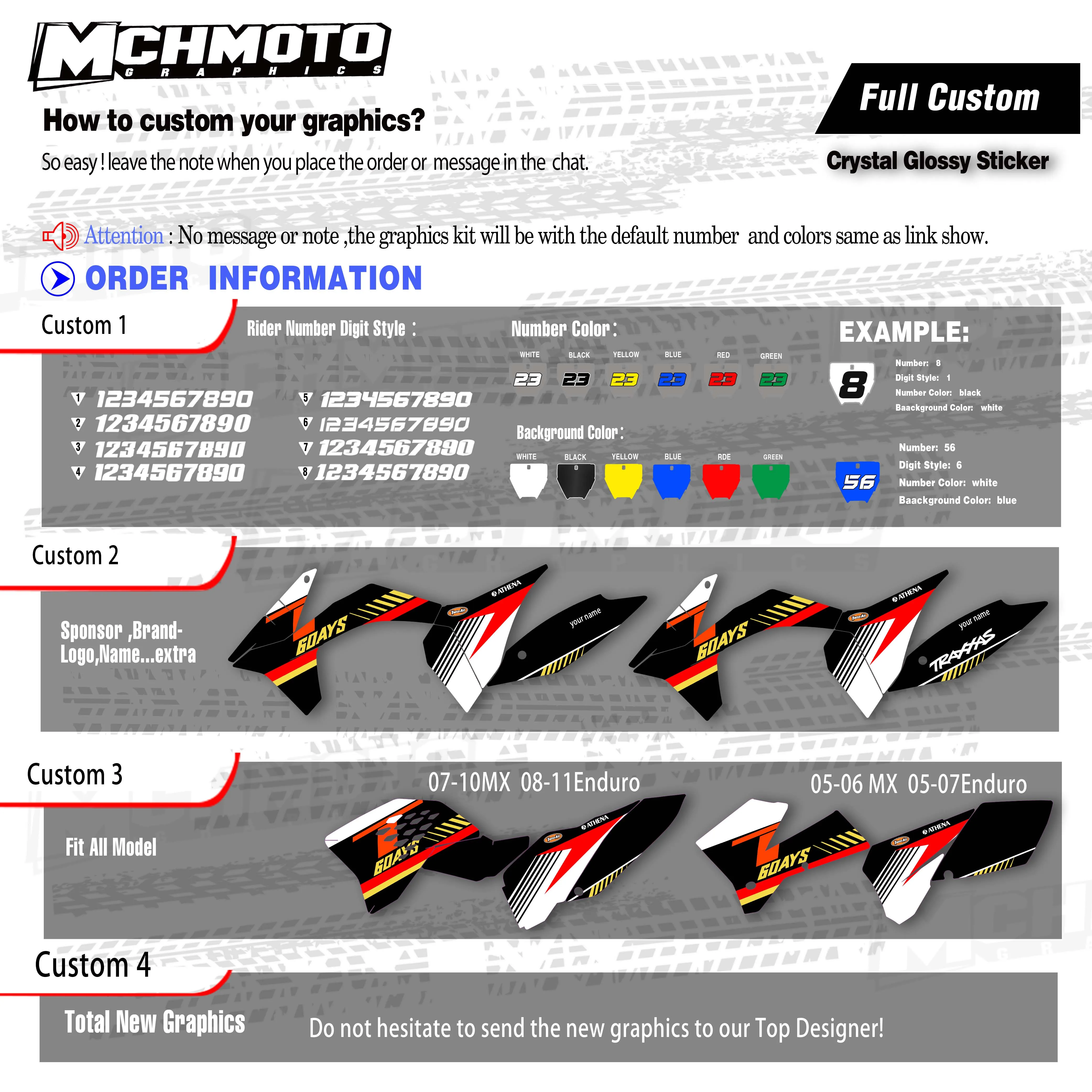 MCHMFG для KTM SX SXF 2011 2012 EXC 2013 XC индивидуальная наклейка Стикеры набор графических