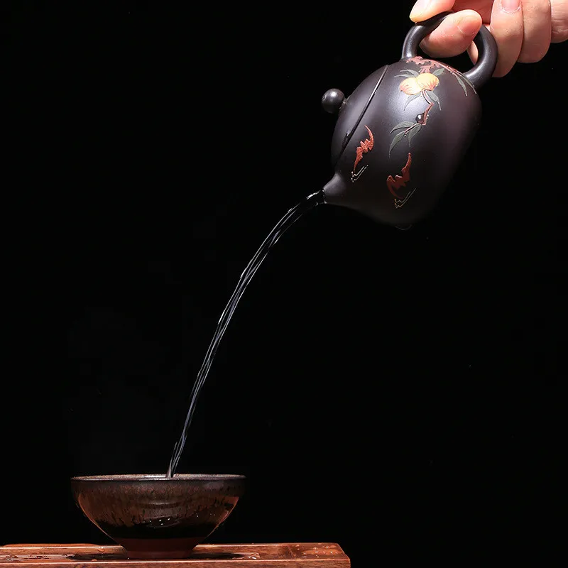 Чайный горшок Yixing ручной работы персиковый Фиолетовый Глиняный Чайник