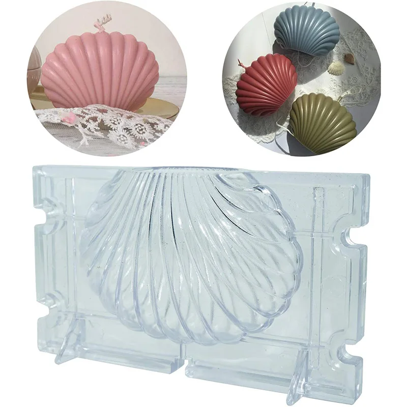 

Scented Candle Mold Seashell Scallop Shell Candle Mold Handmade Soap Mold Durable Plastic Mold for Making Candles Beach Favor De