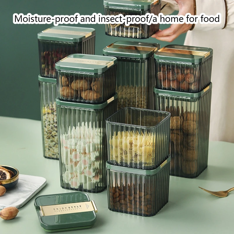 

Airtight Food Storage Containers Kitchen Pantry Organizer Reusable for Bulk Food Flour Baking Supplies