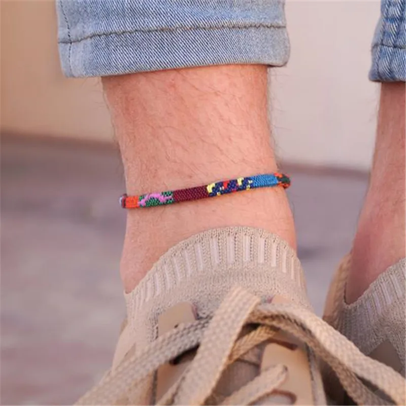 

HI MAN Hip Hop Rock High Quality Color Handmade Rope Anklet Men Women Elegant Birthday Party Gift Jewelry Accessories