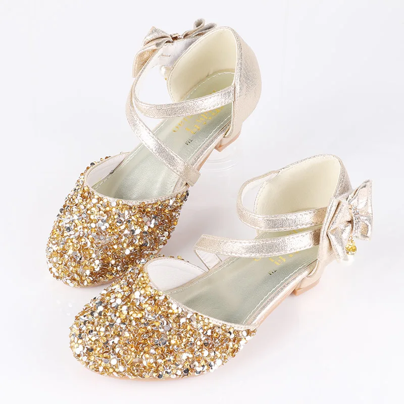 Высококачественные бутиковые детские сандалии туфли принцессы на высоком