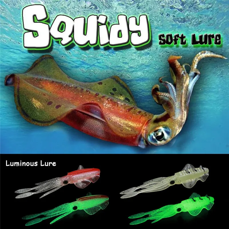 

1Pcs 10cm Glow Luminous Squidy Soft Lure Octopus Skirt Soft Plastic Bait Trolling Fishing Lure Tackle Pesca accesorios 7