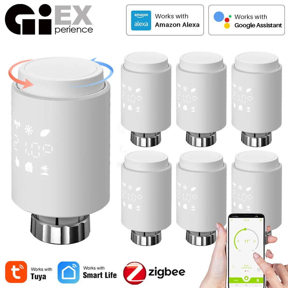 ZigBee3.0 умный WIFI термостатический привод клапана радиатора TRV Программируемый
