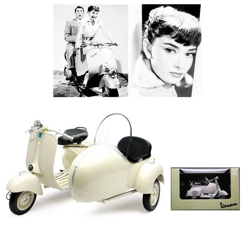 1/6 масштаб Римский праздник Овцы Мемориал VESPA литья под давлением сплав трехколесный велосипед модель автомобиля Мотоцикл коллекция мотор мотоцикл игрушка подарок