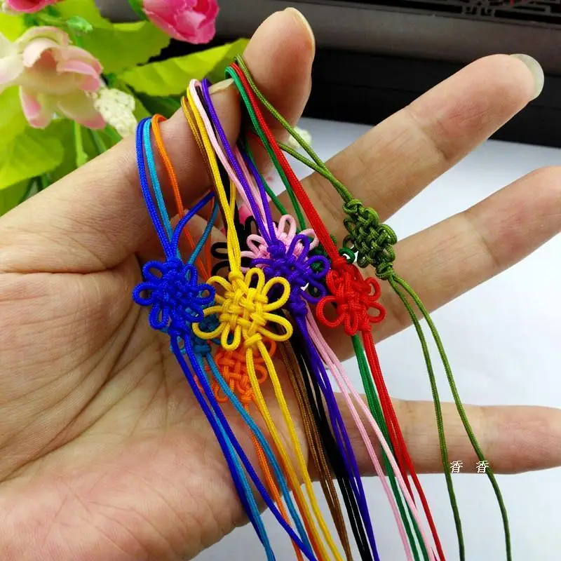 10 шт. ручной вязки шелковая нить шнур с узлом для ремешка и маленькой кисточки |