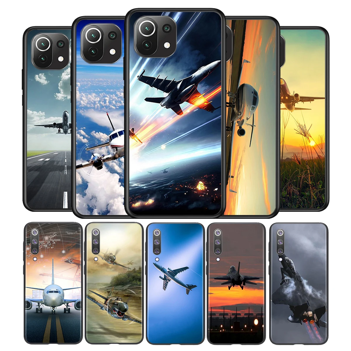 

Fighter Propeller Plane Aircraft Silicone Cover For Xiaomi Mi Note 11 11T 11i 10i 10T 10 9 9T 9 SE Lite Pro Ultra Phone Case