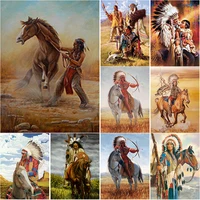 new 5d diy diamond painting full square round drill indians diamond embroidery scenery cross stitch craft home decor manual gift