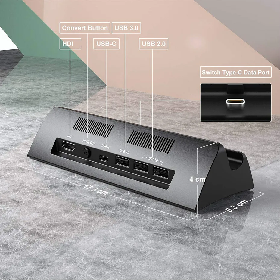 vogek for switch charging dock station type c to hdmi compatible video adapter conversion charger stand for nintend switch host free global shipping