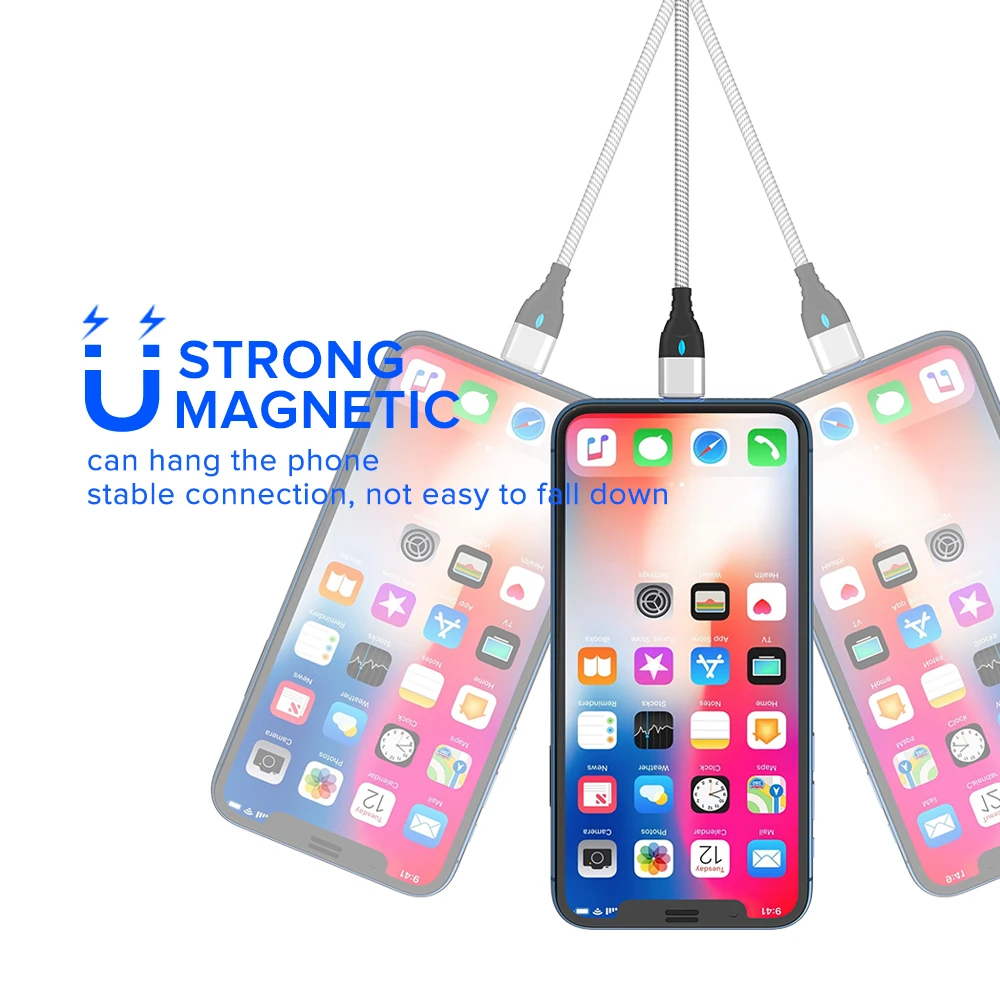 3 в 1 микро кабель м 2 5 А Быстрая зарядка Магнитный USB шнур для samsung S5 S6 S7 Edge