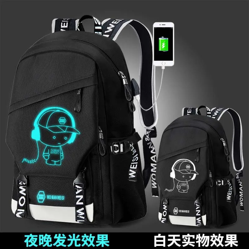 Модный рюкзак для мужчин и женщин студентов с usb-зарядкой сумка путешествий милый