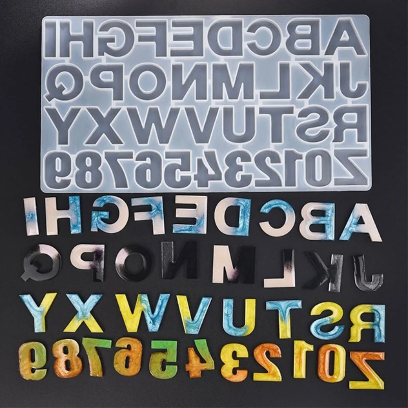 

1 Set Crystal Epoxy Resin Mold Alphabet Letter Number Pendants Casting Silicone Mould DIY Crafts Jewelry Making Tools