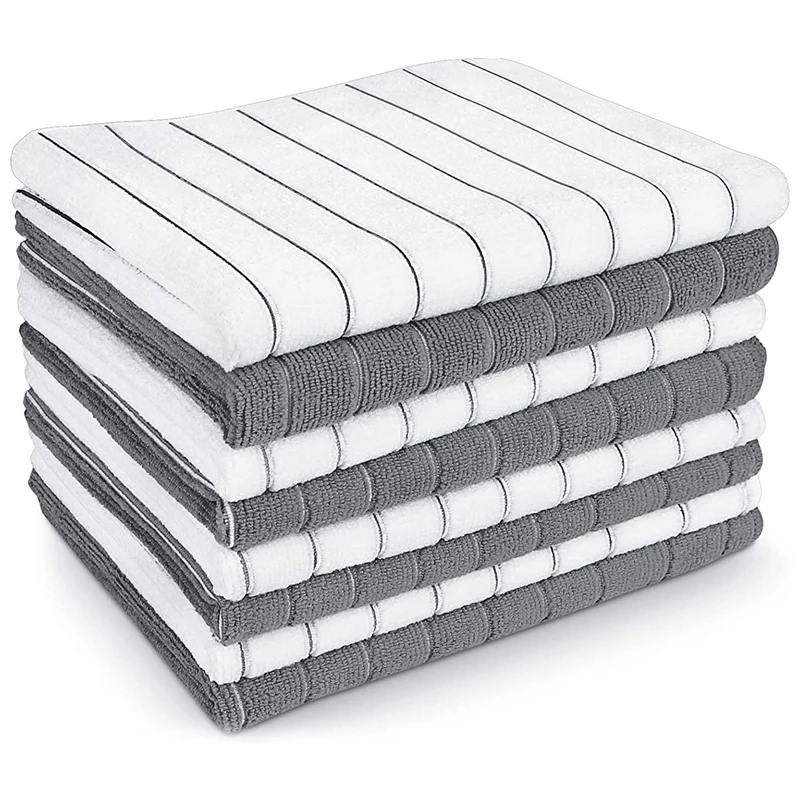 

Кухонные полотенца из микрофибры, посуда 18 дюймов x 26 дюймов, мягкие и абсорбирующие-8 шт. в упаковке, многофункциональные полотенца для посу...