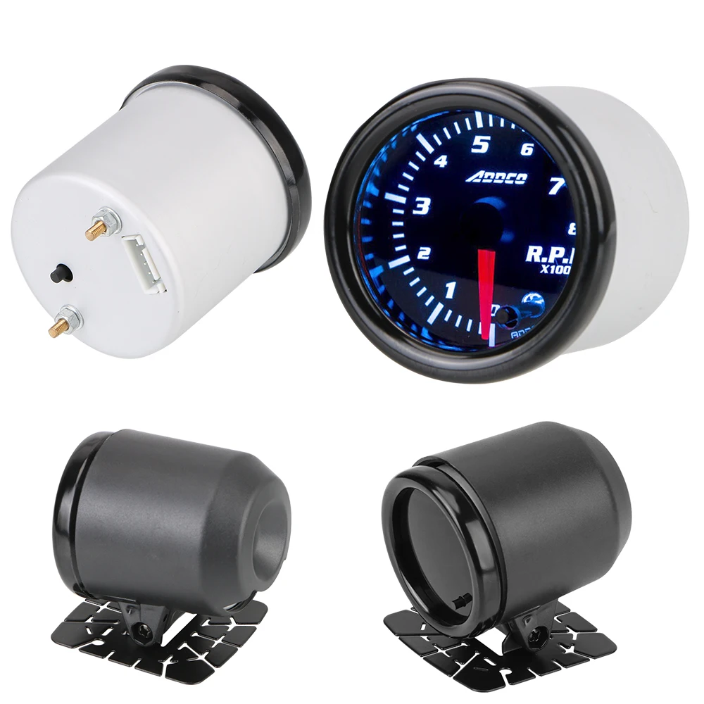 7 цветов светодиодный цифровой Дисплей универсальный указатель датчик AC/DC 12V 52 мм