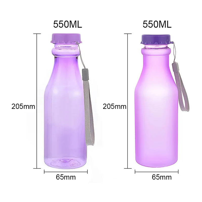 Candy Colors Water Bottle 550mL For Travel Camping Running Portable Unbreakable Frosted Leak-proof Plastic Kettle | Дом и сад