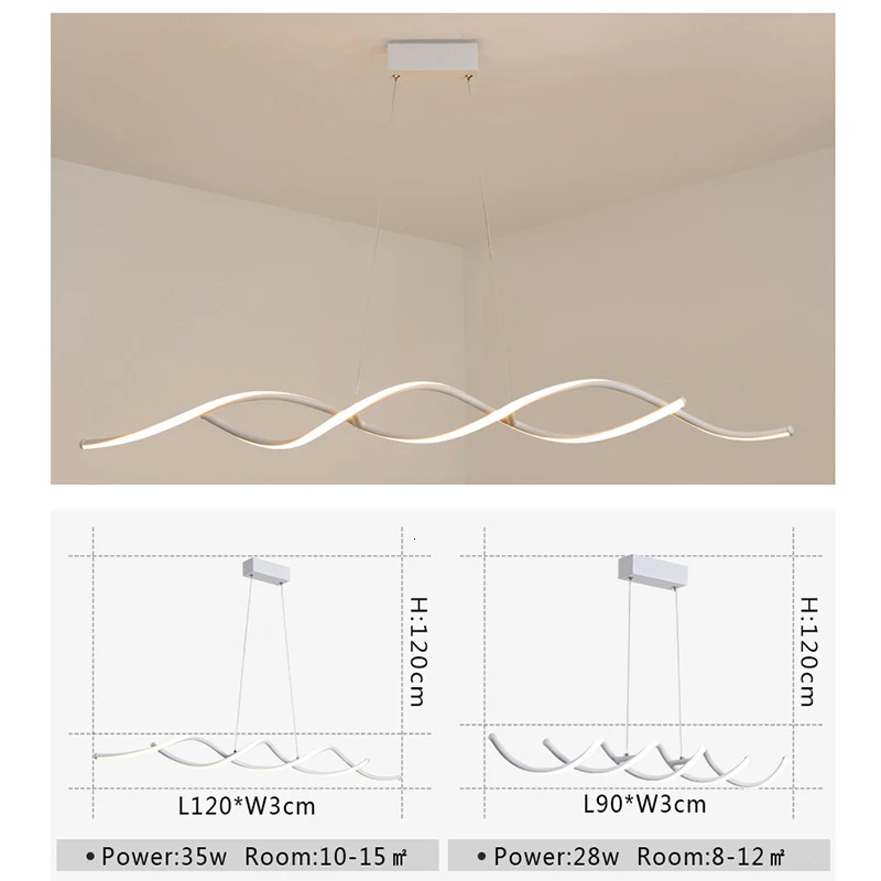 

modern LED long size spiral Pendant Lights bar kitchen chandelier dinning room Pendant Lamps home decor DNA light fixture