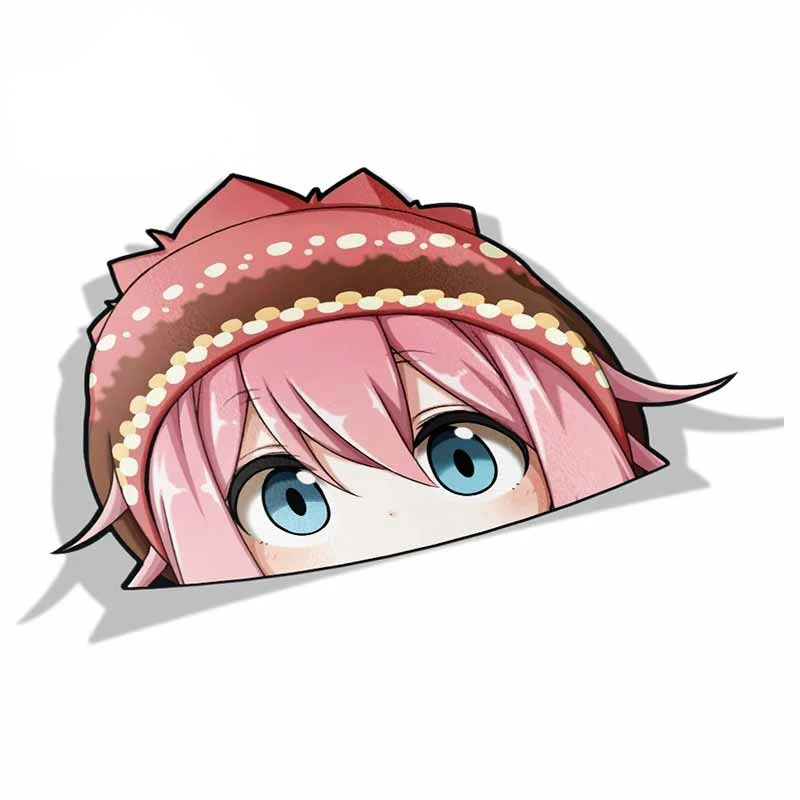 

Custom Printing Graffiti for Nadeshiko Kagamihara Yuru Camp Peek Anime Big Head Vinyl Cartoon Car Sticker JDM Window Trunk Decal