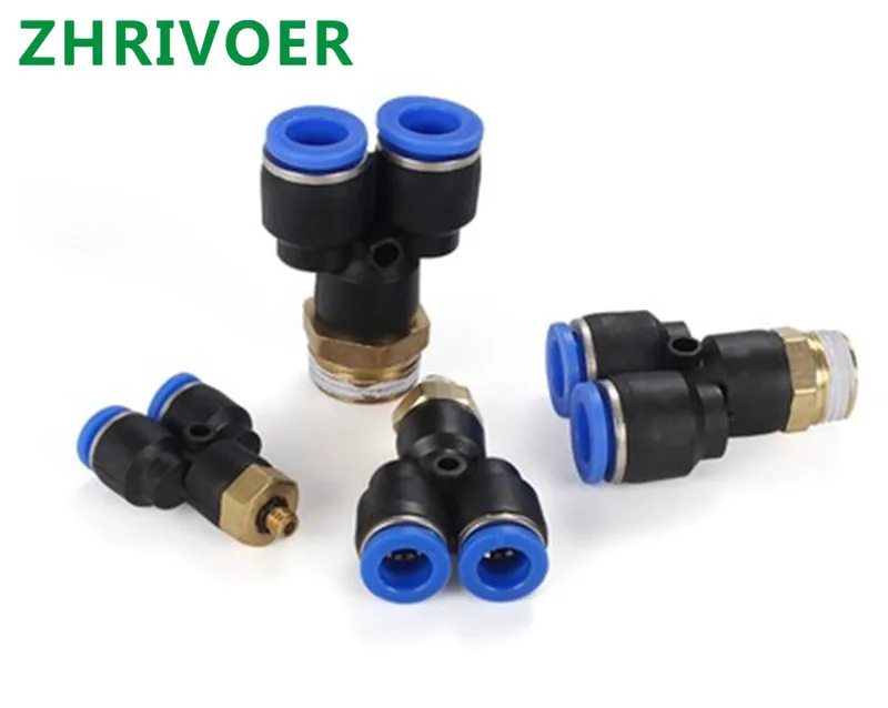 

1 шт. PX4 6 8 10 12 мм к наружной резьбе M5 "1/8" 1/4 "3/8" 1/2 "bsp соединитель тройник Y-типа пневматические фитинги quick Connector