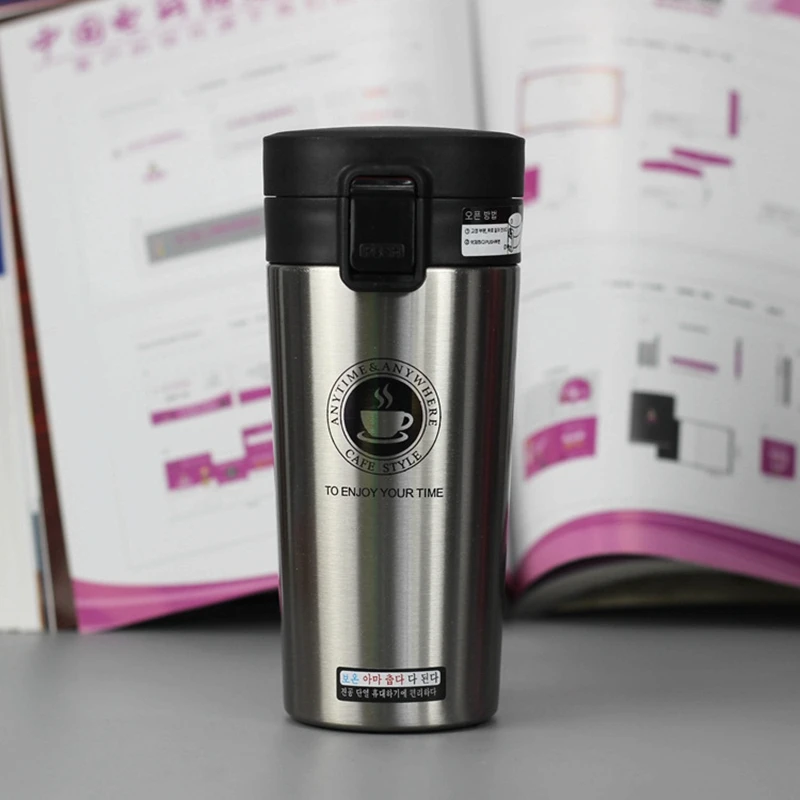 

380ML high quality travel coffee cup tumbler cup vacuum flask thermos water bottle tea cup thermos stainless steel thermos cup