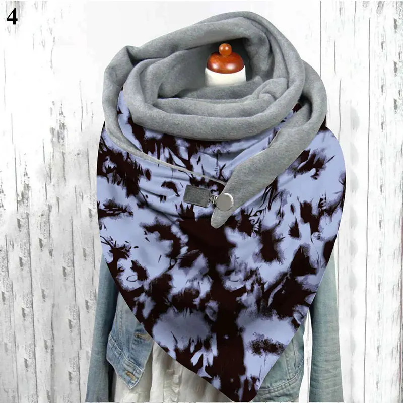 

Plus Velvet scarf Butterfly Multi-purpose Shawl Women Christmas Printing Scarf Neck Warm Button Scarf Wraps Triangle Scarves