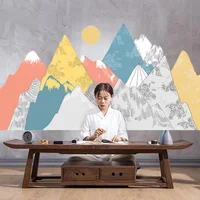Large Geometric Mountains Wall Stickers Bedroom Living Room Wall Decoration Creative Colourful Decals TV Backdrop Wallpaper