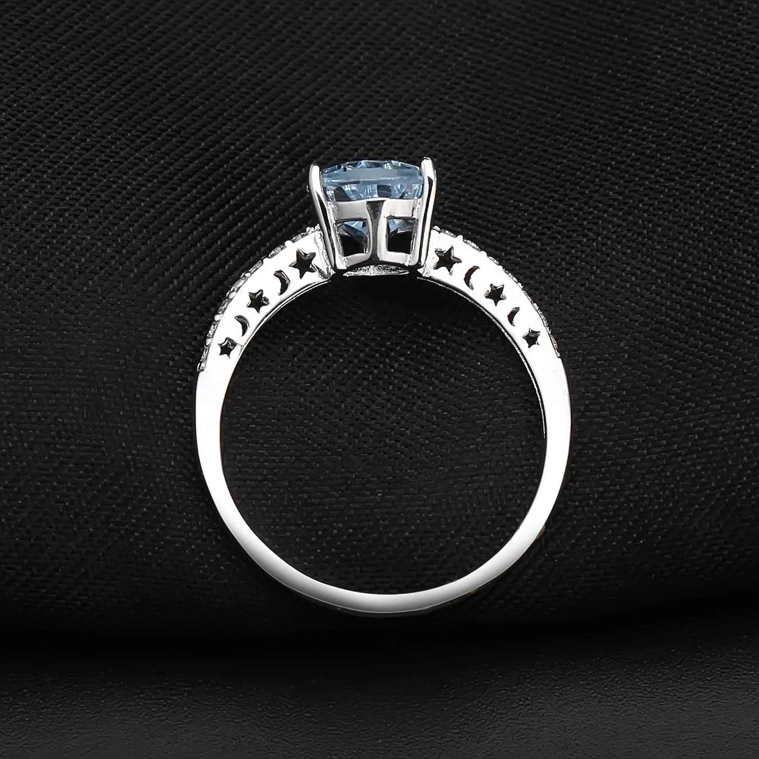 Gem's Ballet 2.42Ct натуральный Небесно-Голубой топаз драгоценный камень кольцо для женщин обручальное кольцо 925 пробы серебро хорошее ювелирное изделие