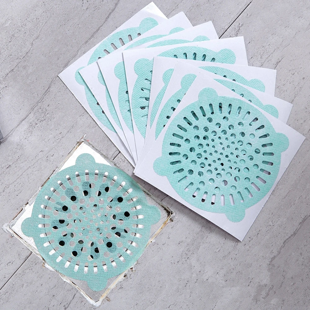 

10PC Disposable Bathroom Kitchen Floor Drain Sticker Hair Filter Waste Sink Hair Strainer Anti-Blocking Strainer