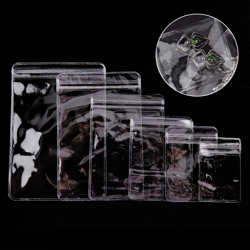 

20Pcs 26 Wires PVC Transparent Ziplock Bags Thicken Storage Gift Jewelry Packing Decoration Bag Small Size