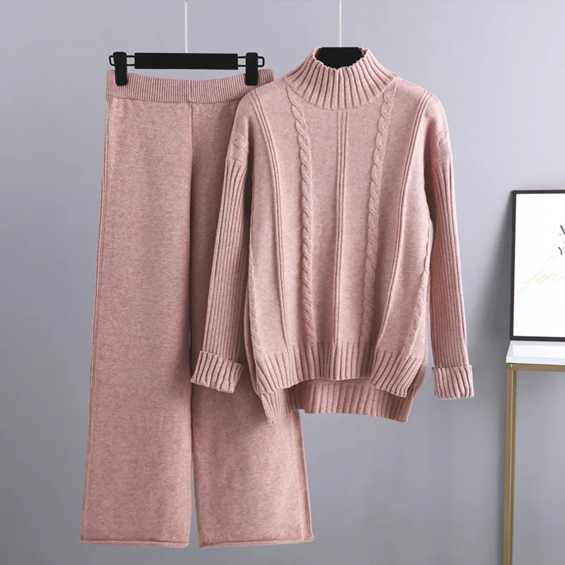 Женские трикотажные комплекты из 2 предметов однотонный Повседневный пуловер