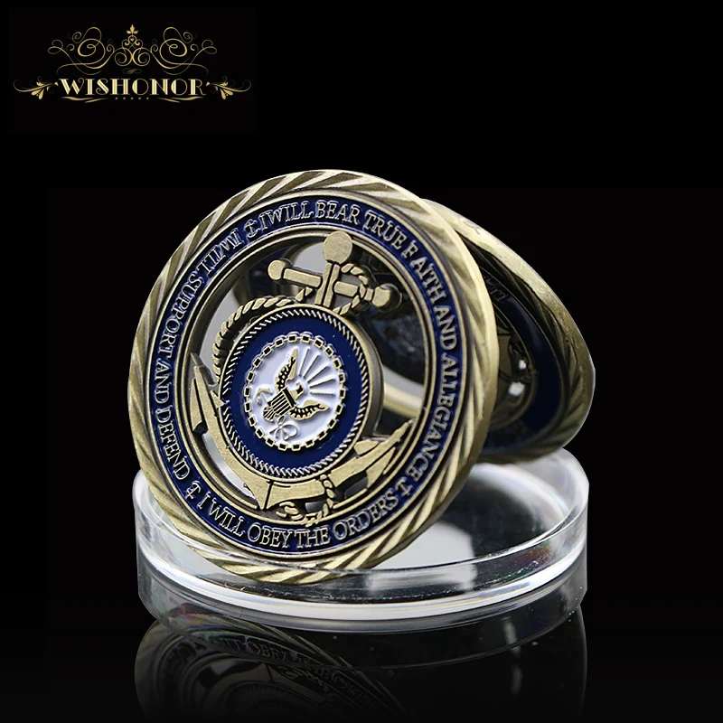 Коллекция 2021 года эмблема флота США основная символика Античная Медная полая