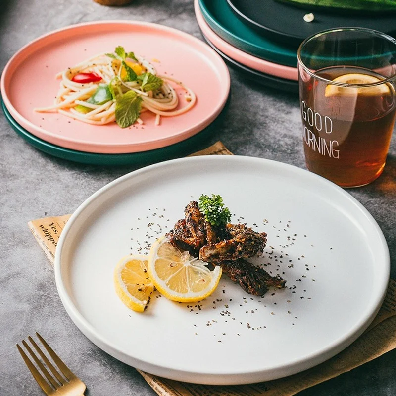 Керамическая Западная обеденная тарелка в скандинавском стиле мясная