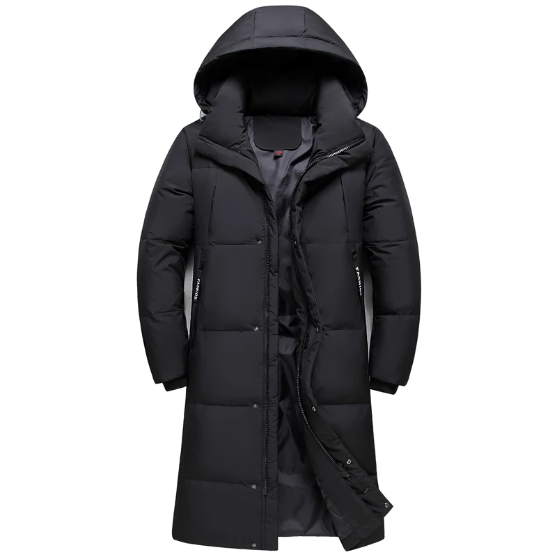 

Nice Hot Arrival Winter Down Jackets Men Overcoat Vogue Thicken Warm 90% White Duck Down Coats For Men Hooded Black Long Parka
