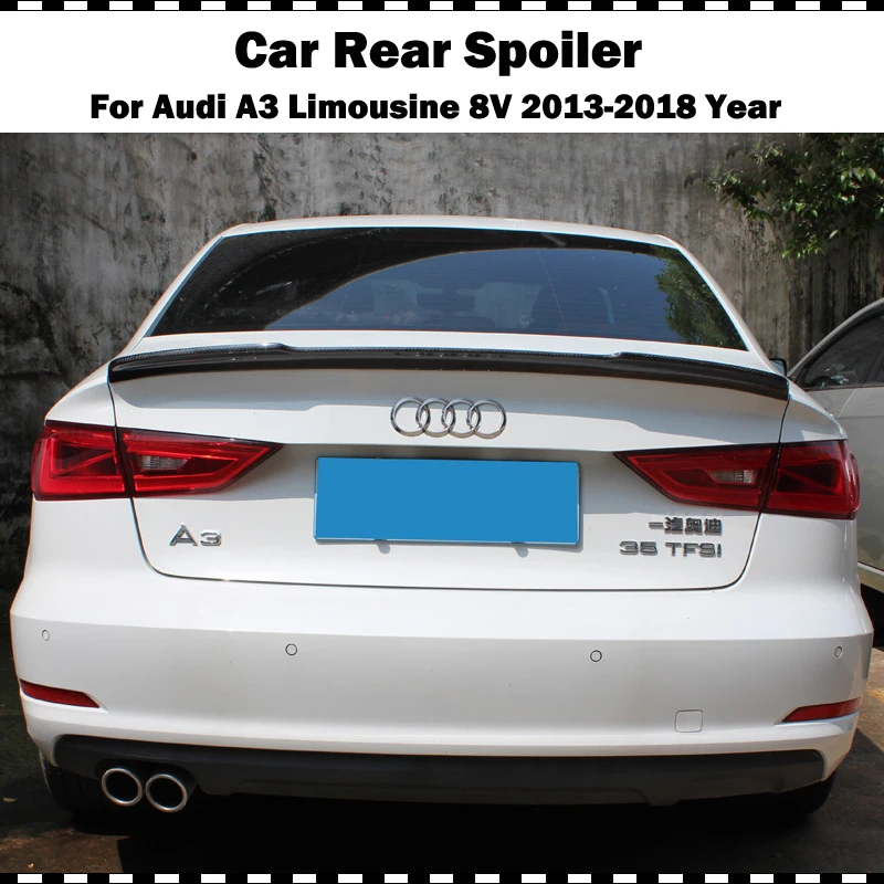Задний спойлер из углеродного волокна крыло для audi A3 лимузин седан 2014 2018 8V CF