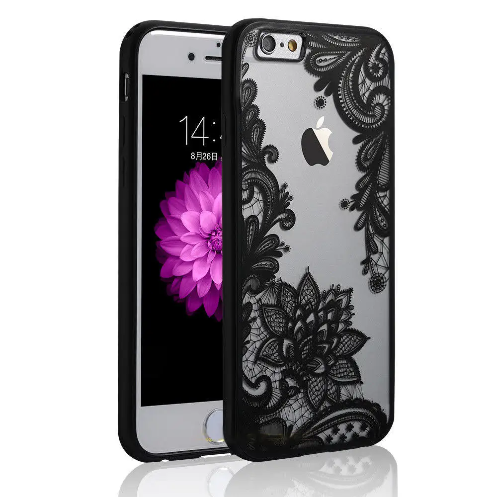 L-FADNUT Transparent Flower Hollow Lace Case For HUAWEI Mate 20 Lite Nova 4e Clear Back Shell P20 Pro P30 Girls Cover |