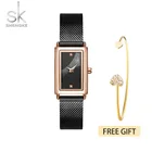 Часы Shengke женские, кварцевые золотистые