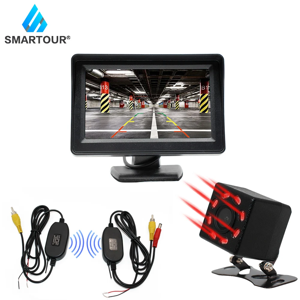 Автомобильная камера заднего вида Smartour система для парковки 4 3 дюймовый монитор