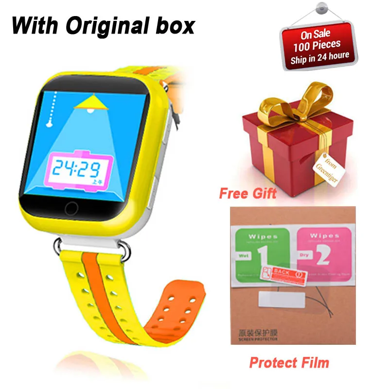 yellow Gps умные часы Q750 Q100 Детские умные часы с 1,54 дюймовым сенсорным экраном SOS устройство отслеживания местоположения вызова для детей безопасный PK Q50 Q90 - Цвет: yellow