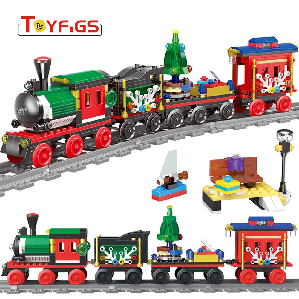 Legoings technic городской железнодорожный поезд серия паровой строительные блоки