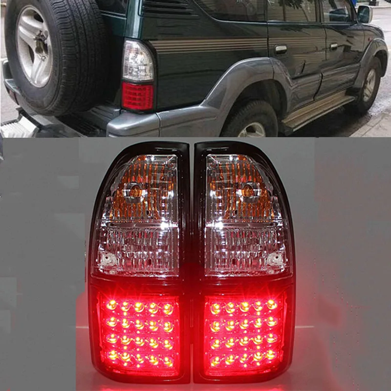 

For Toyota Land Cruiser LC90 FJ90 Prado 1998-2002 2pcs/set Red LED Tail Lights Rear Bumper Taillight Conversion Kit