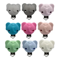cute cartoon elephant pacifier clips silicone teether baby infant teething soother toys accessory
