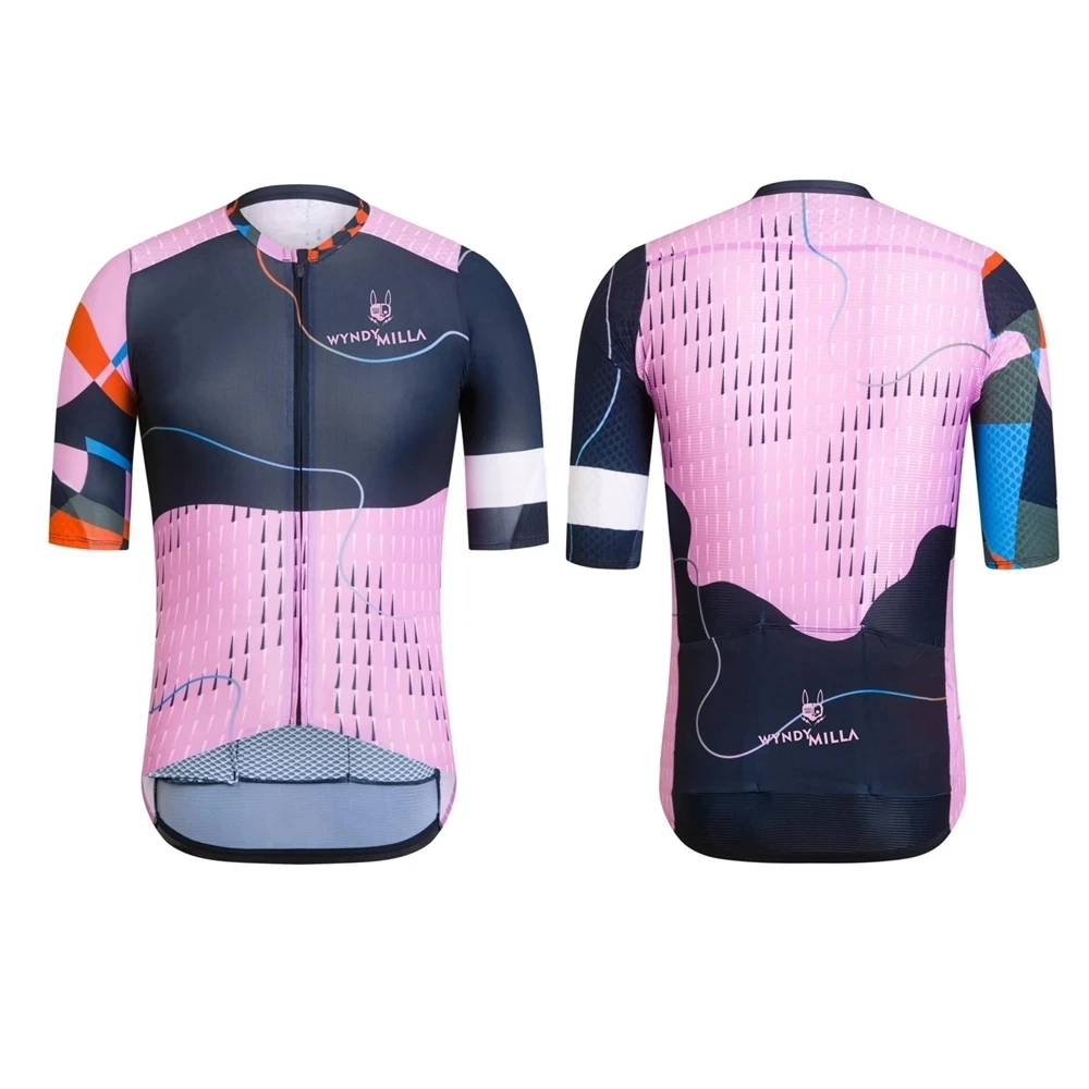 

Wyndymilla Jersey Man Short Sleeve Cycling Jersey Bicycle Road MTB Outdoor Sport Shirt Maillot Ciclismo Hombre Triathlon Tops#01
