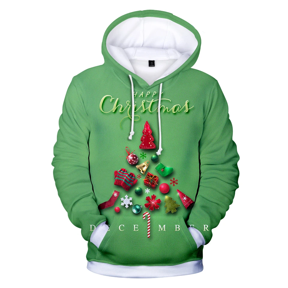Christmas 3D Hoodie Santa Giving A Present Print Hoodies Fashion Adult Kids Cute Clothes Men Women Autumn Winter Warm Sweatshirt | Мужская