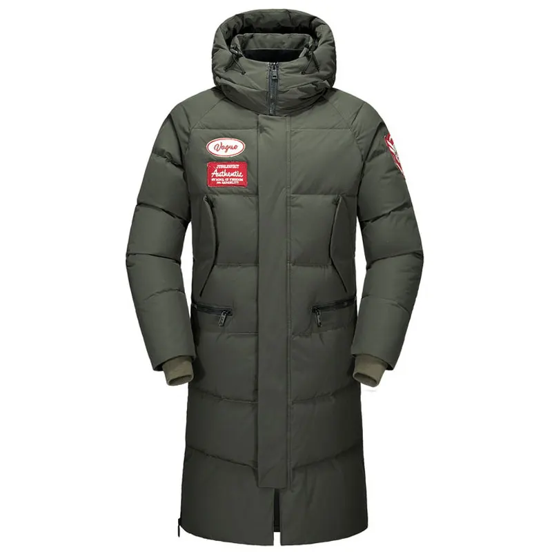 Новинка 2019 мужские длинные куртки с капюшоном толстые зимние пальто из хлопка