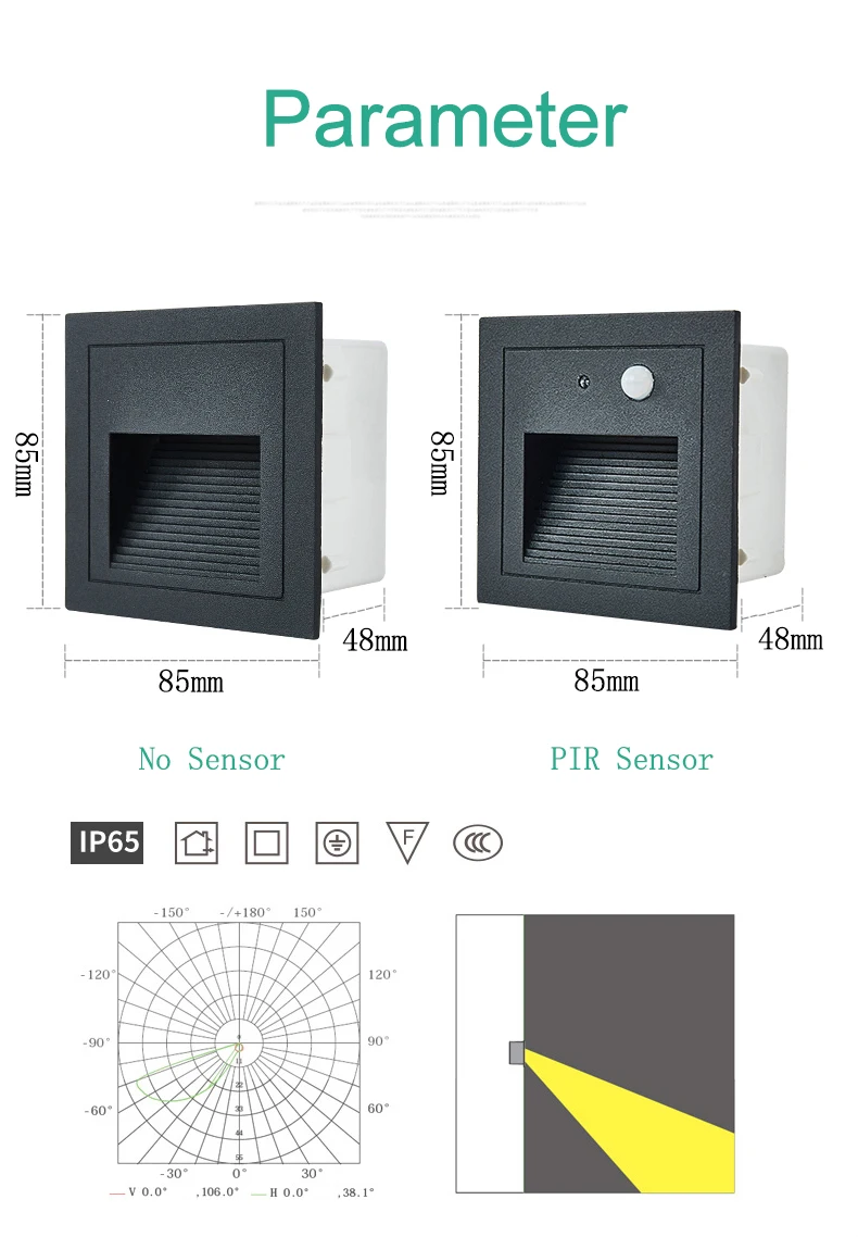 IP65 PIR motion детектор светильник Сенсор Led ступеньки лестницы Светильник Уличный