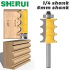 SHERUI 1 шт. 6 мм хвостовик 14 дюйма хвостовик Тройная бусина и тройная флейта, большой фрезерный станок, набор линейных ножей, резак для деревообработки