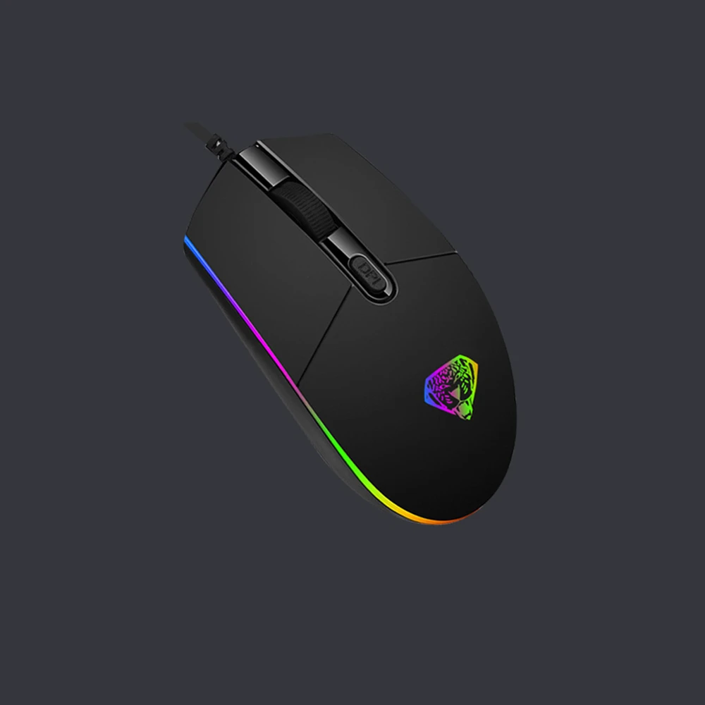 

Gaming backlit mouse, 2400DPI optical mouse, 4 adjustable DPI ergonomic shape, for desktop notebook computers, black