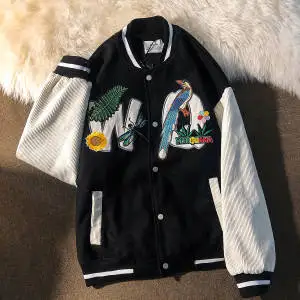 

2021 Spring Embroidered New Baseball Uniform Women's American Street Retro Hong Kong Style Jacket Fashion Brand Loose Jacket